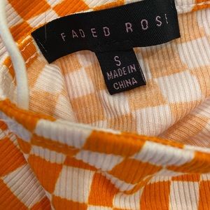 Faded Rosi orange and white brand new Tank top shirt small